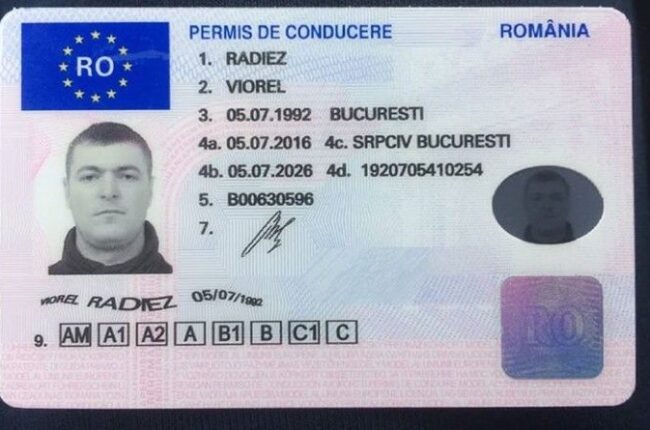 EU drivers License Romania.