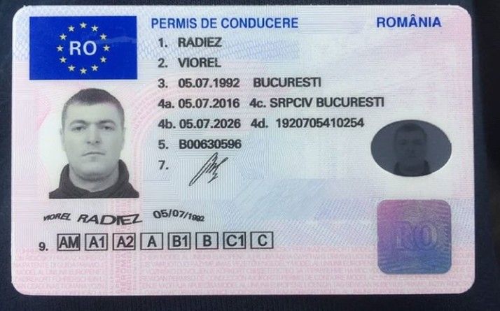 EU drivers License Romania.